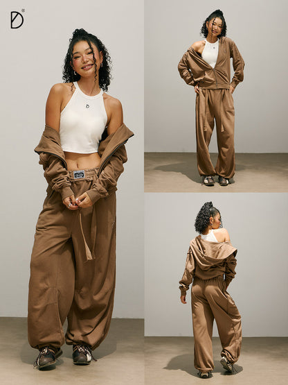 Fringe Logo Hoodie & Fringe Wide Leg Sweatpants Setup NA8950