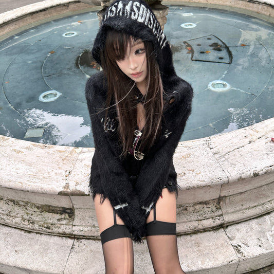 Thick Fake Mink Fur Hooded Short Jacket NA8371