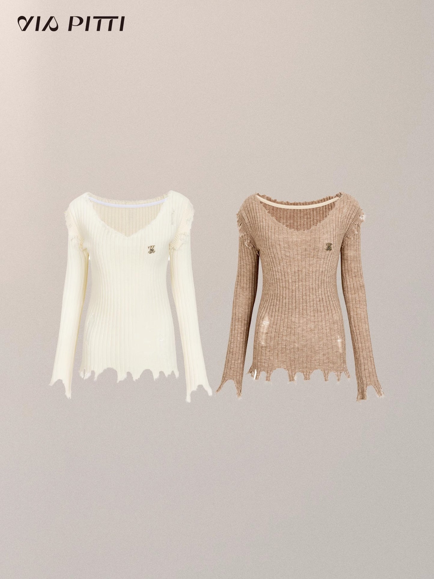 Large V-neck Knit Sweater NA4863