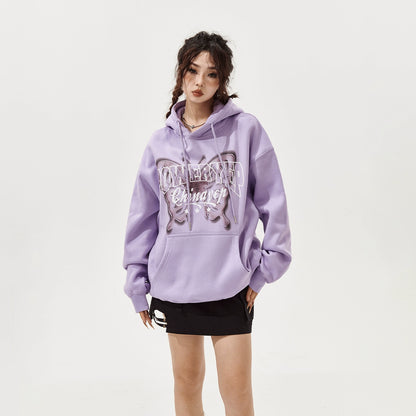 Butterfly Print Oversize Hoodie NA2665