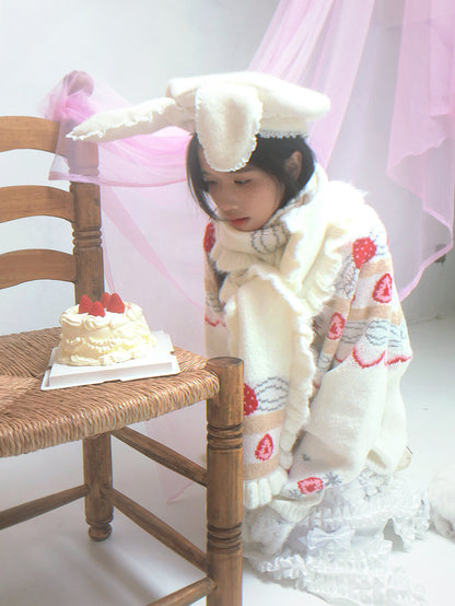 Strawberry Cake Jacquard Scarf NA8297