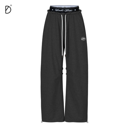 Logo Print Cropped Hoodie & Logo Print Wide Leg Sweatpants Setup NA8942