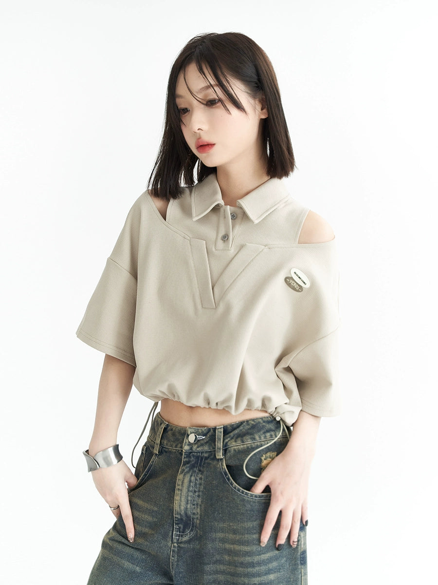 Fake Layered POLO Collar Short Sleeve T-Shirt NA2738