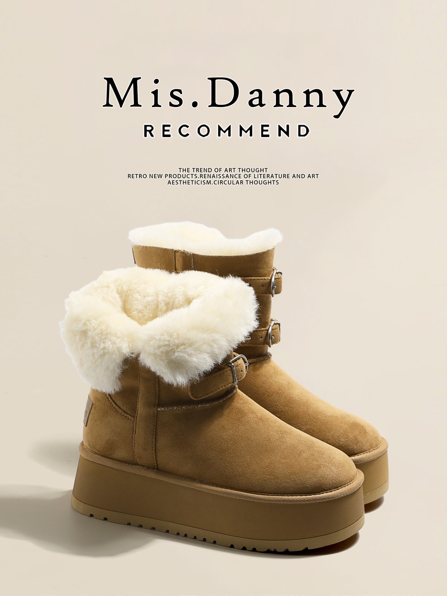 5cm Thick-Sole Fleece Lining Winter Boots NA8698