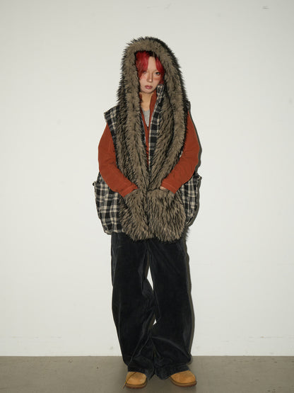 Fake Fur Pocket Design Scarf NA9202