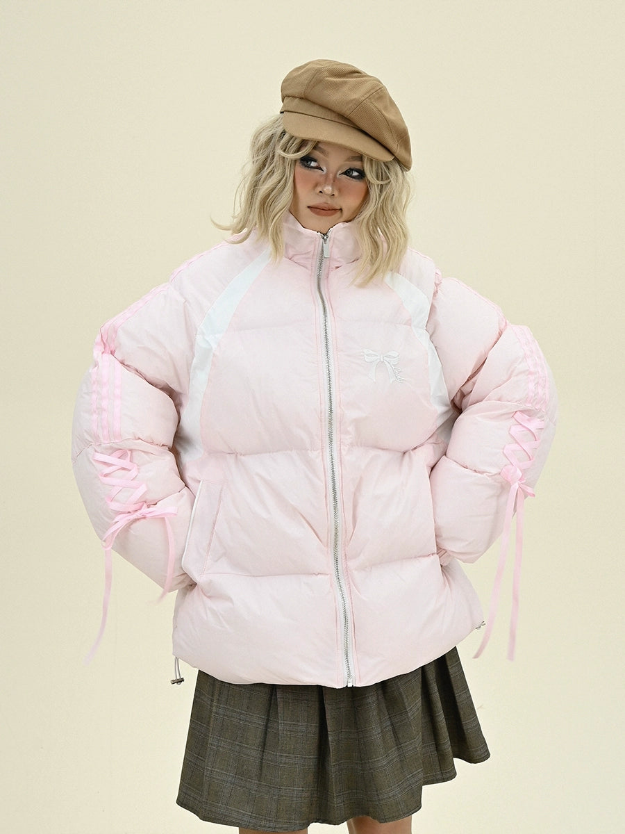 Ribbon Design Oversize PUffer Jacket NA6235