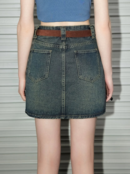 High Waist Denim Short Skirt NA3550