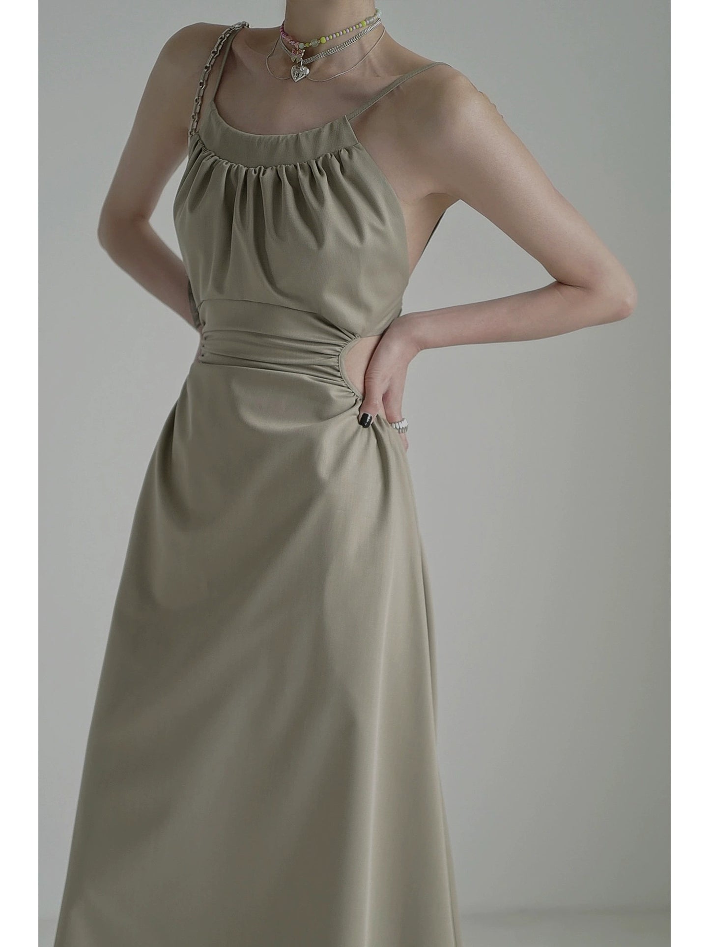 Backless and Waistless Camisole Dress NA4251