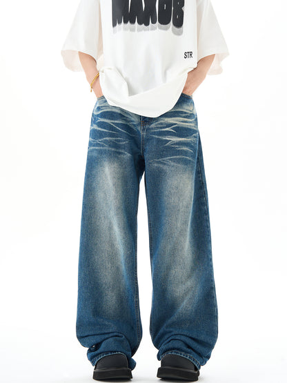Gradient Wide-Leg Straight Denim Jeans NA3121