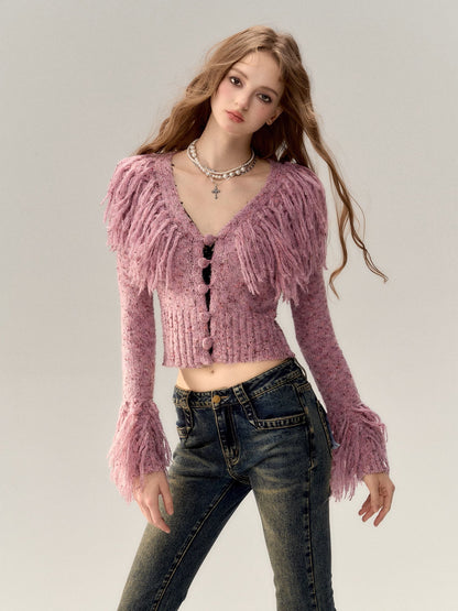 V-Neck Short Knit Cardigan NA4853