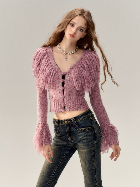 V-Neck Short Knit Cardigan NA4853