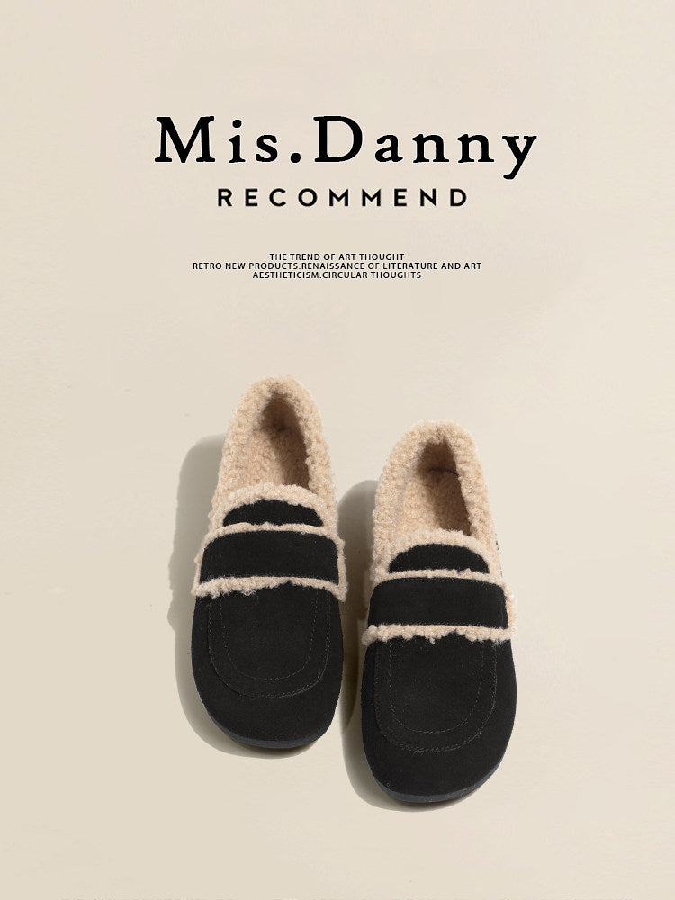 Fake Fur Lined Slip-On Moccasins NA8653