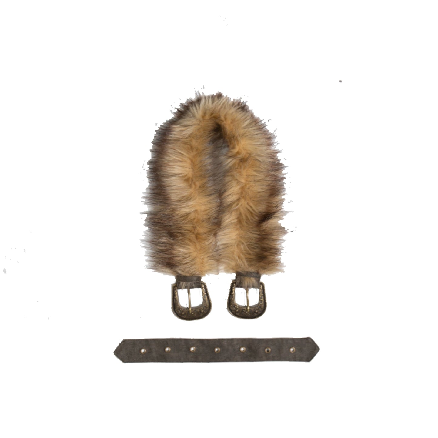 Heavy-Duty Punk Suspender Dress & Detachable Fake Fur Belt NA6154