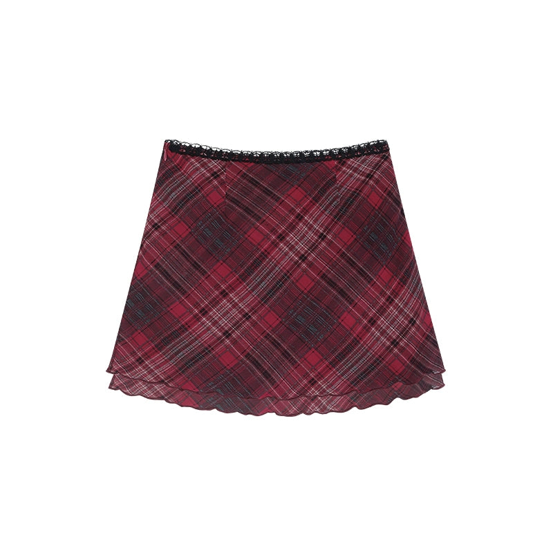 Checkered Tank Top & Short Skirt NA3821