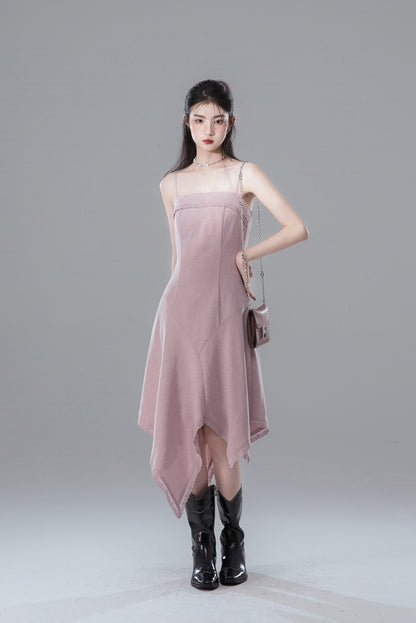 Lace Sheer Top & Irregular Hem Dress Setup NA5545