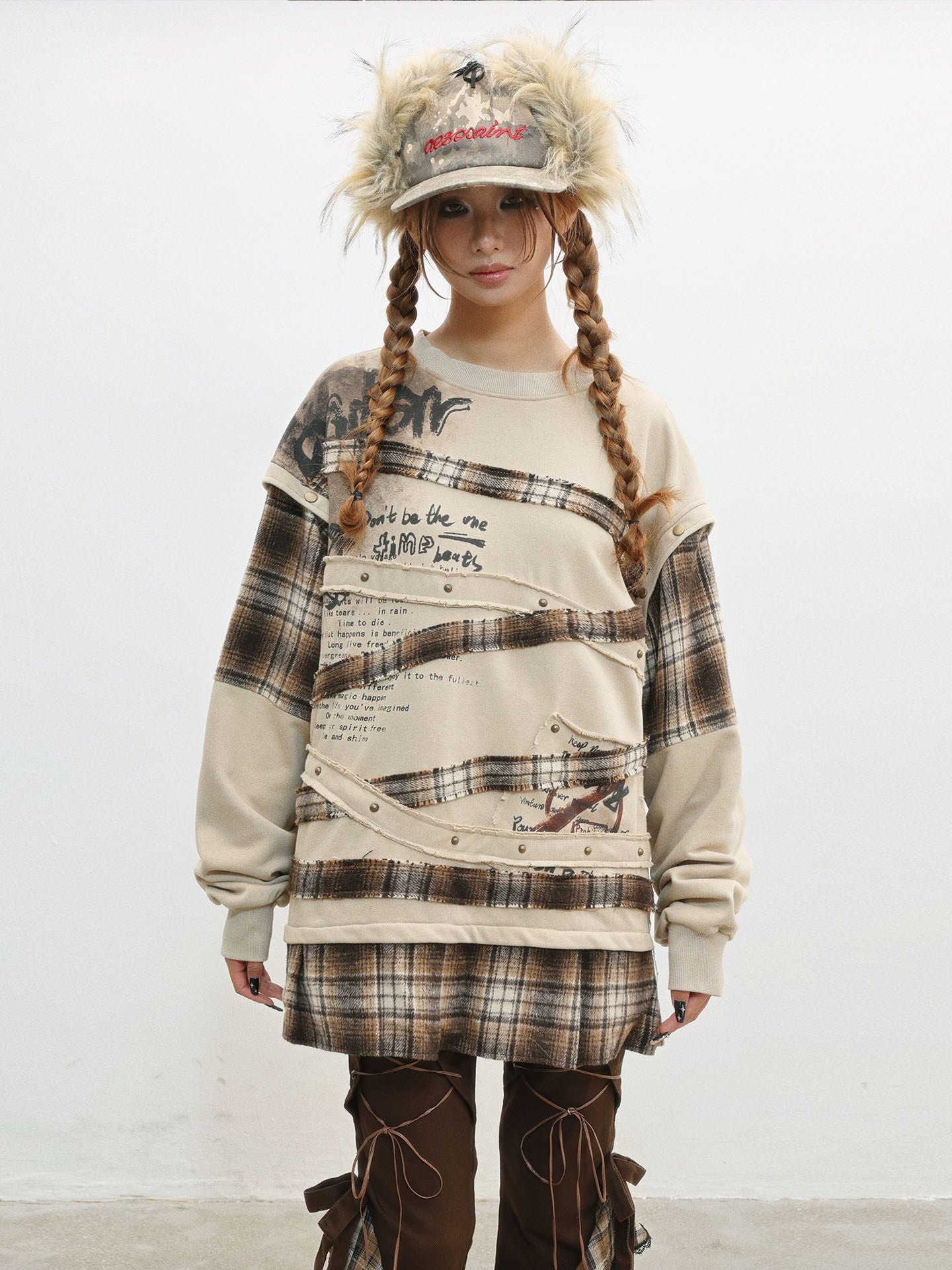 Wasteland Print Detachable Sleeve Sweatshirt NA8558