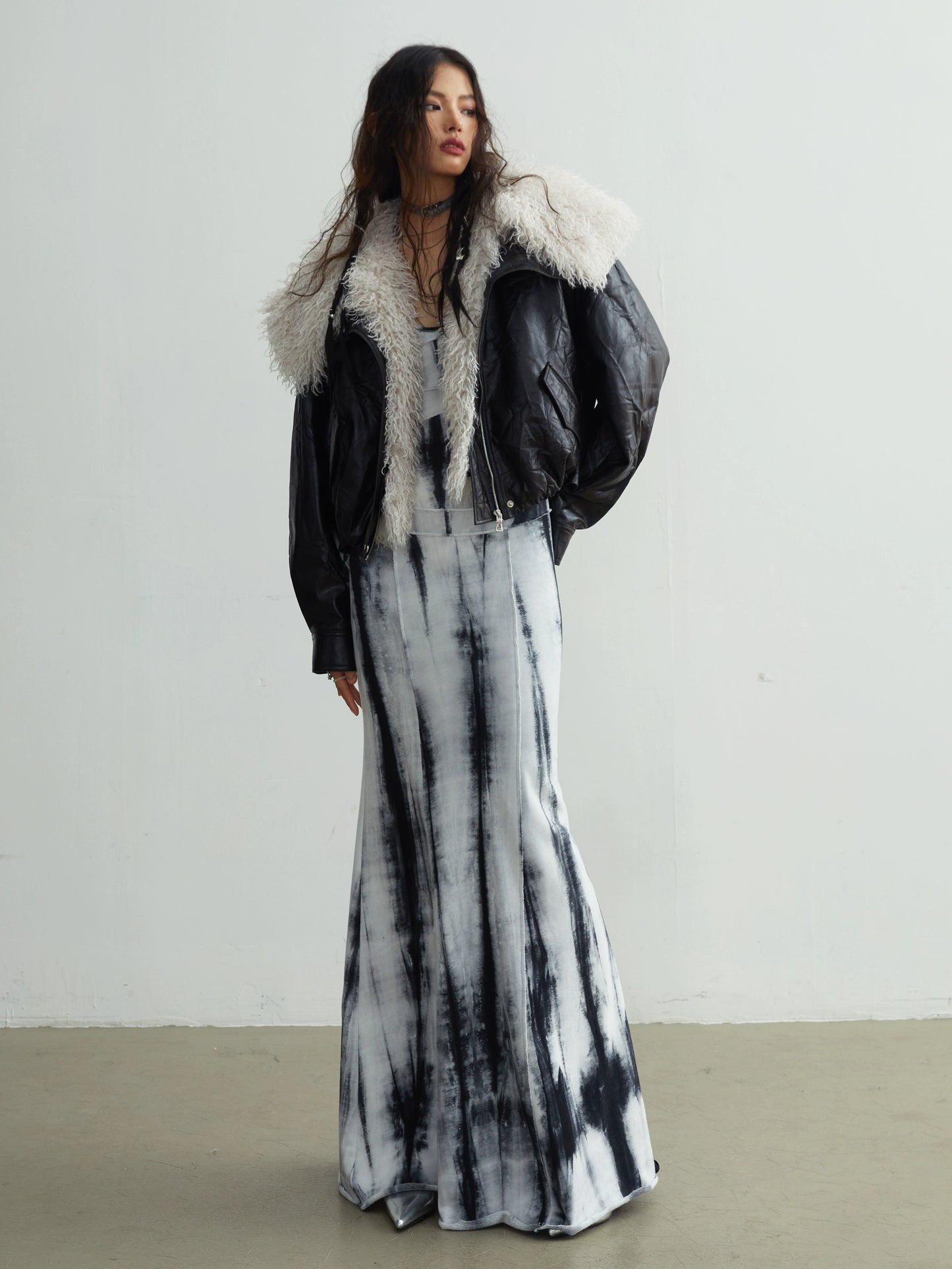 Tie Dye Slim Fit Sleeveless Long Dress NA5157