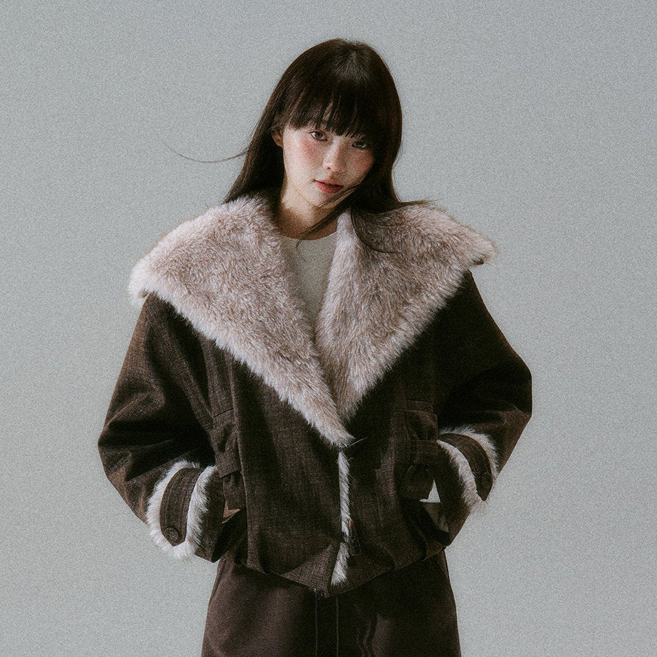 Plush Flower Bud Short Jacket NA8788