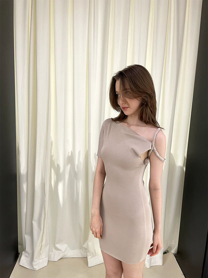 One Shoulder Tight Fitting Slimming Dress NA5962