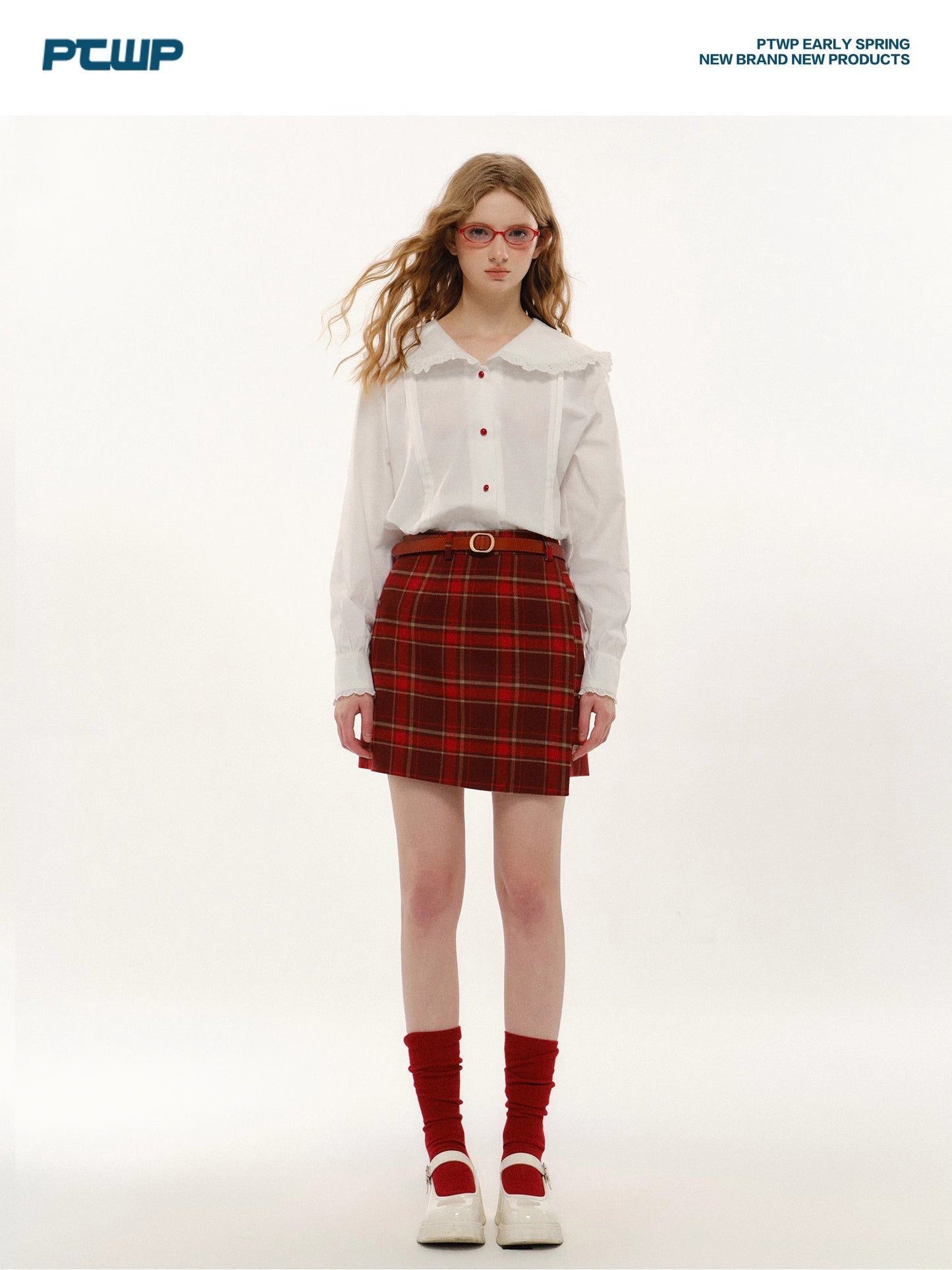 Irregular High Waist Plaid Half Skirt NA5701