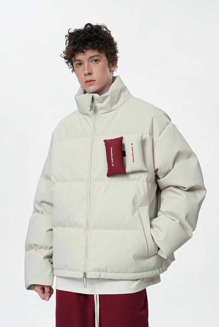 PU Leather White Duck Down Jacket NA6083