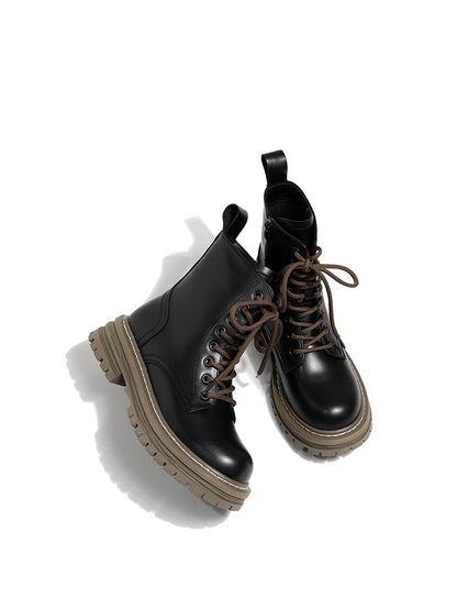 Fake Fur-Lined Lace-Up Boots NA8665