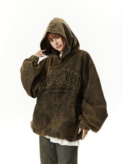 Washed Logo Patchwork Hoodie NA2978