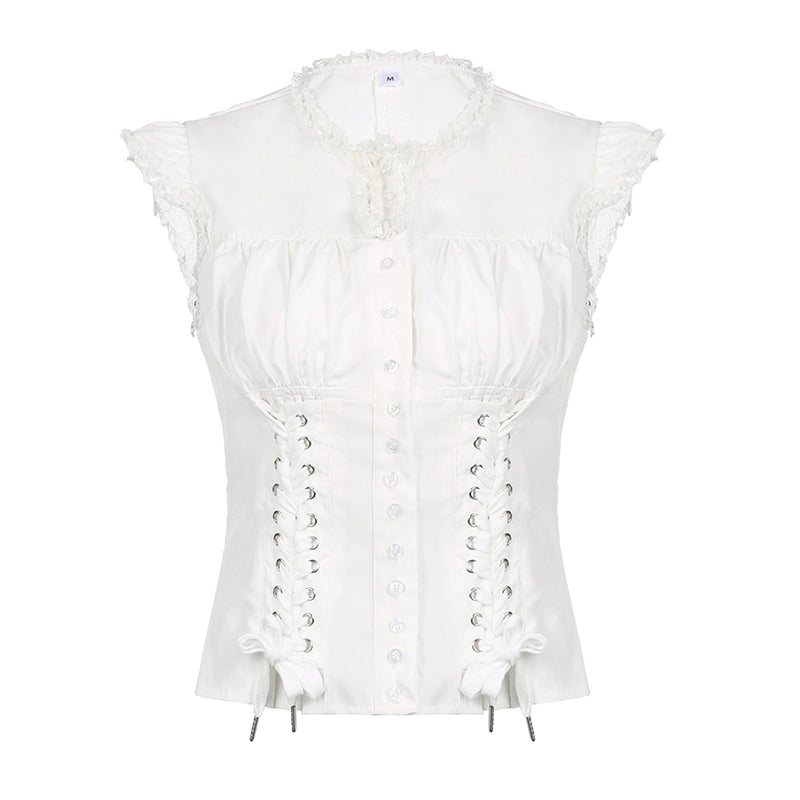 Slim Fit Lace Sleeveless Shirt NA4466