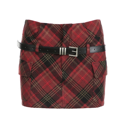 Plaid High Waist Short Skirt NA4611