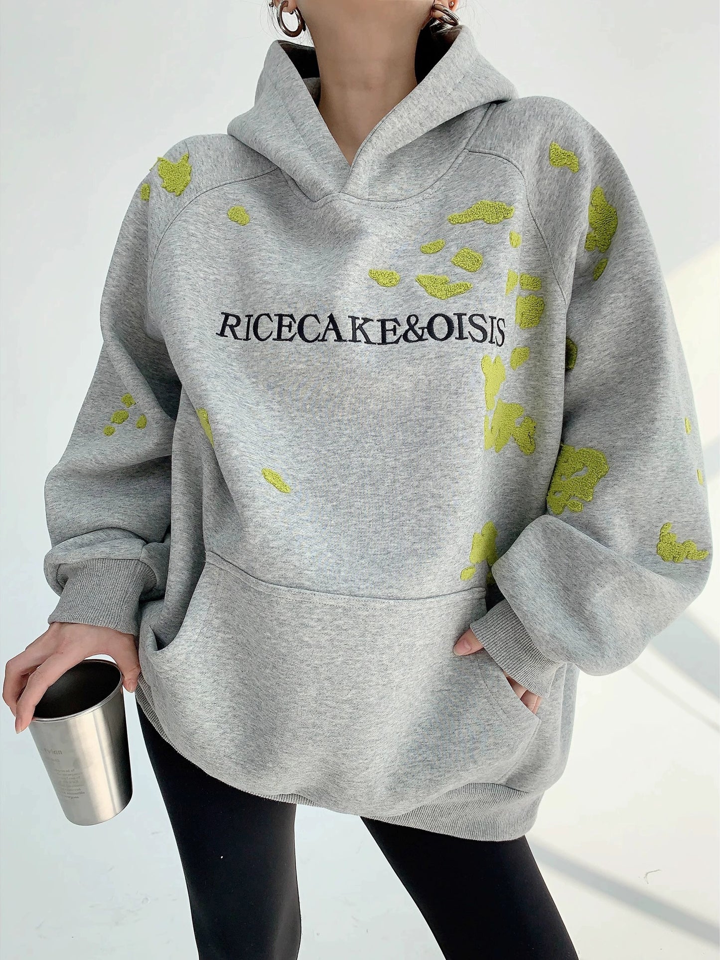 Thick Embroidery Oversized Hoodie NA2815