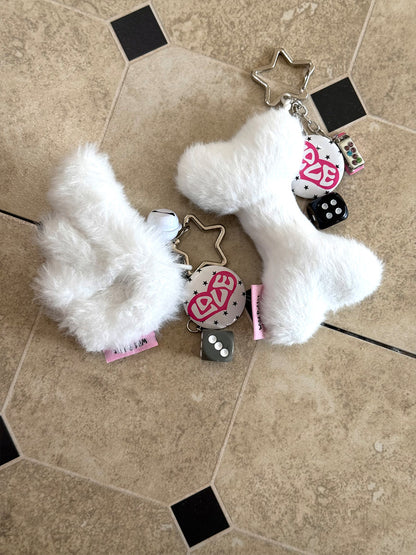 Angel Bone Plush Dice Bell Pendant & Bone Plush Bell Pendant NA9272