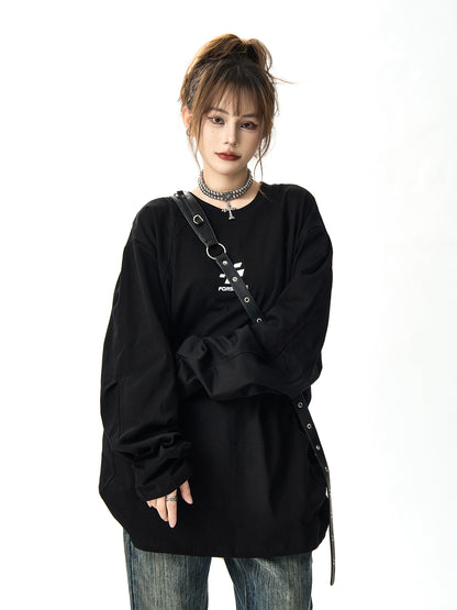 Logo Print Oversize Long sleeved T-shirt NA2964