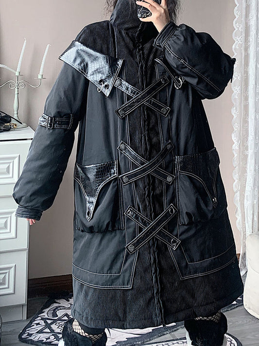 Dark Style Long Thick Padded Coat NA7729