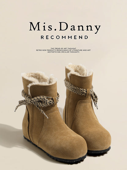 Fake Fur Lined Rope Laces Snow Boots NA8644