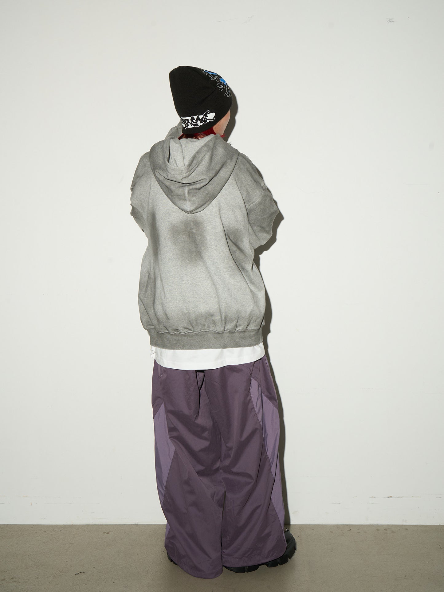 Irregular Dye Letter Print Oversize Hoodie NA9074