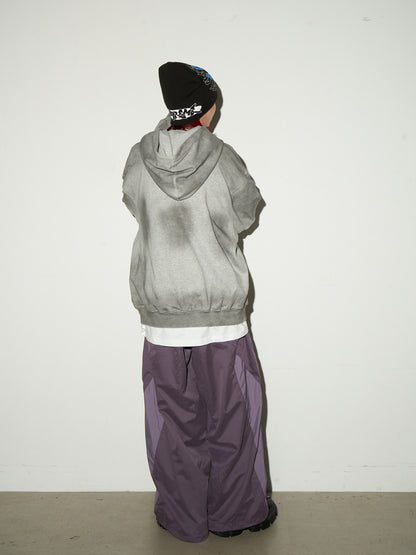 Irregular Dye Letter Print Oversize Hoodie NA9074