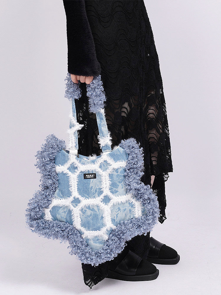 Fringe Star Denim Shoulder Bag NA8437