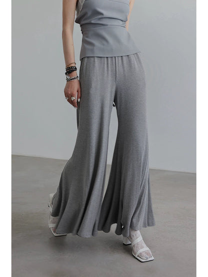 Knitted Drape Flare Pants NA4203