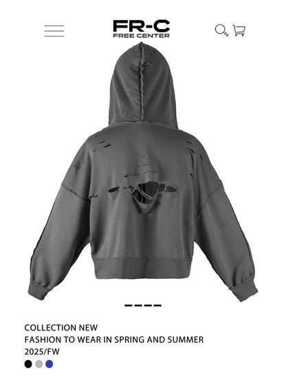 Damage Design Oversize Zipper Hoodie NA8869