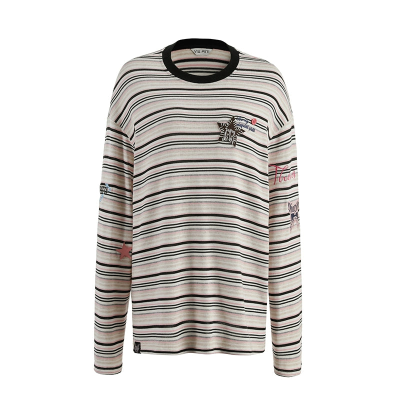 Oversize Striped Long Sleeve T-Shirt NA4647