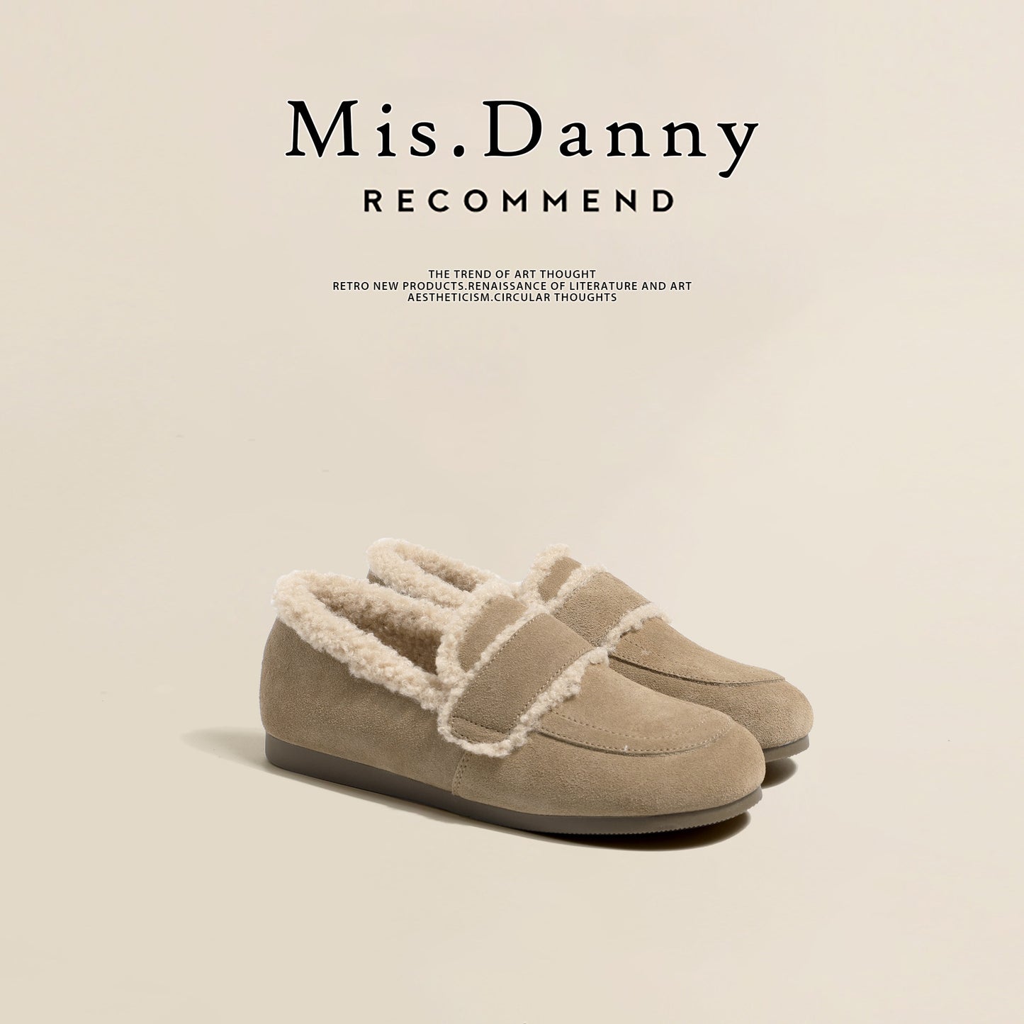 Fake Fur Lined Slip-On Moccasins NA8653