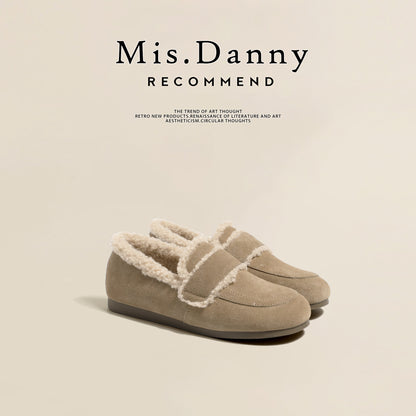 Fake Fur Lined Slip-On Moccasins NA8653