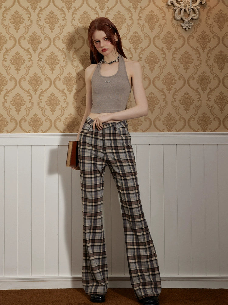 Plaid Micro Flare Pants NA3270