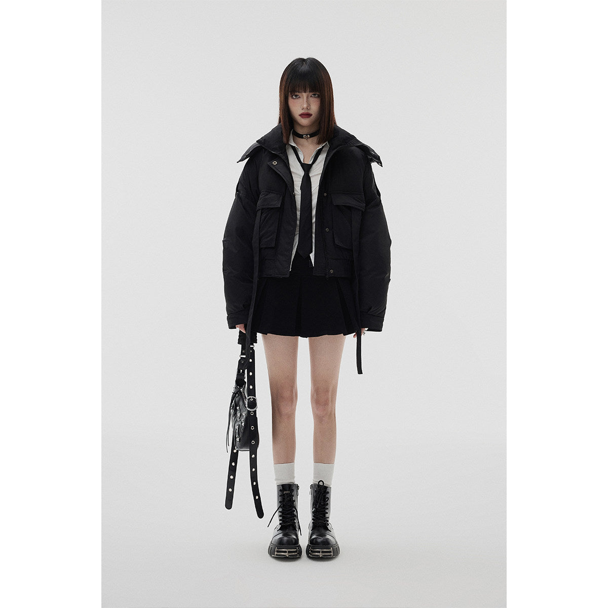 Short Standing-Collar Oversize Down Jacket NA8909