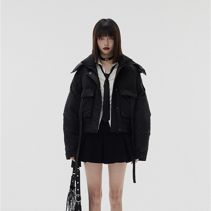 Short Standing-Collar Oversize Down Jacket NA8909