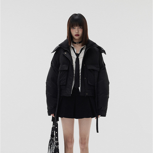 Short Standing-Collar Oversize Down Jacket NA8909