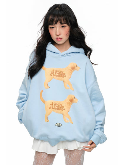 Golden Retriever Print Sweat Hoodie NA6056