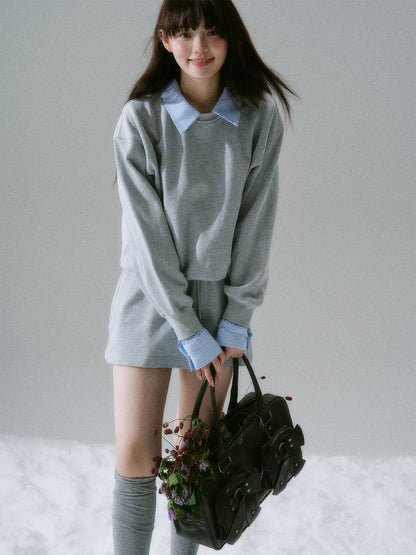 Skin-Friendly Knit Sweater & Short Skirt Setup NA8783