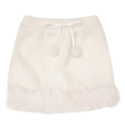 Plush Pom-Pom Short Skirt NA8334