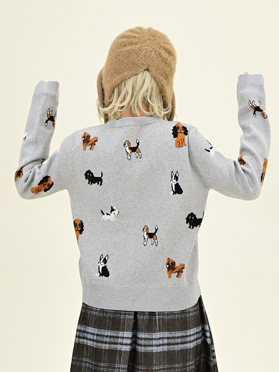 Dog Design Short Knit Cardigan NA6421